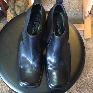 Via Spiga vintage slip on heels with mesh body